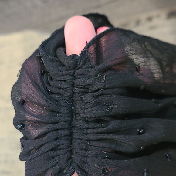 NWT Free People One Shoulder Square Neck Fairuza Black Sequin Tunic Tank Top - Picture 5 of 7